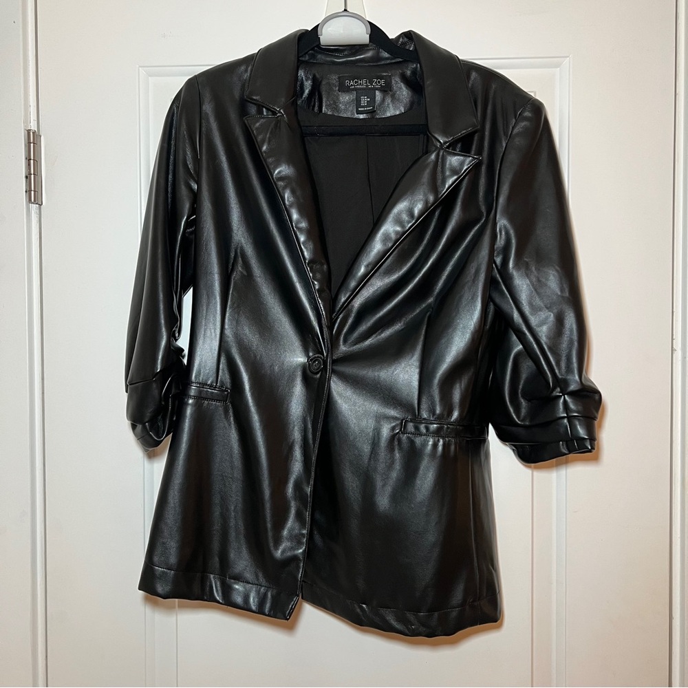 Rachel Zoe Faux Leather Blazer Size M